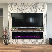 Basement bar with LED underlighting