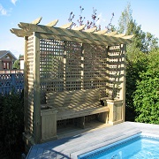 Poolside pergola